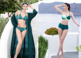 Hoa hậu Riyo Mori khoe dáng nóng bỏng giữa Santorini nắng chói chang