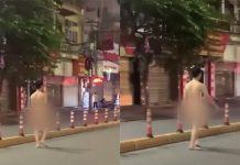 Hình ảnh nam thanh niên khoả thân đi bộ trên đường phố gây xôn xao